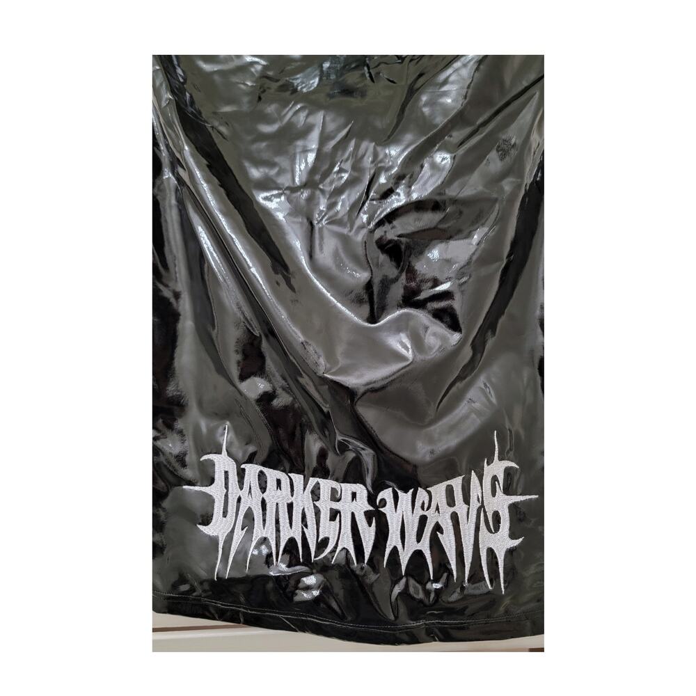 Dolls Kill Darker Wavs Black Patent Leather Latex Look Mini Dress - Picture 2 of 8
